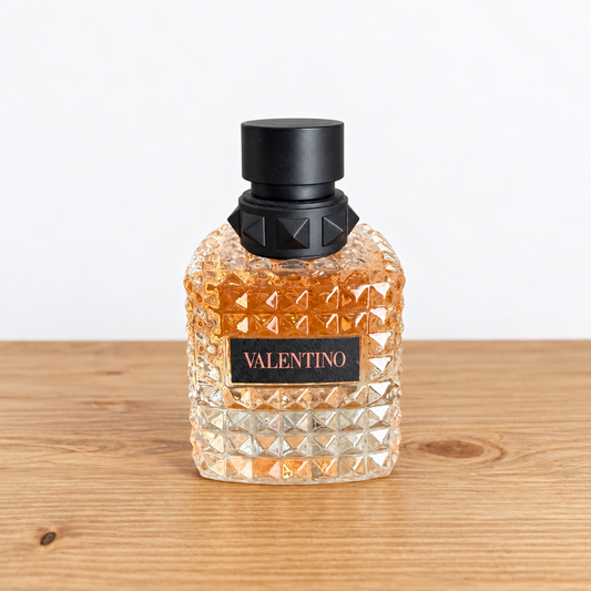 Donna Born in Roma, Coral Fantasy fragrance bottle; decants sold separately