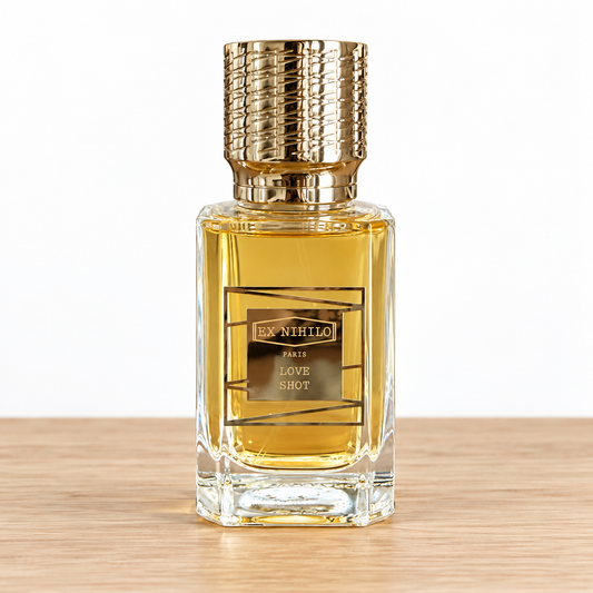 Love Shot fragrance bottle; decants sold separately
