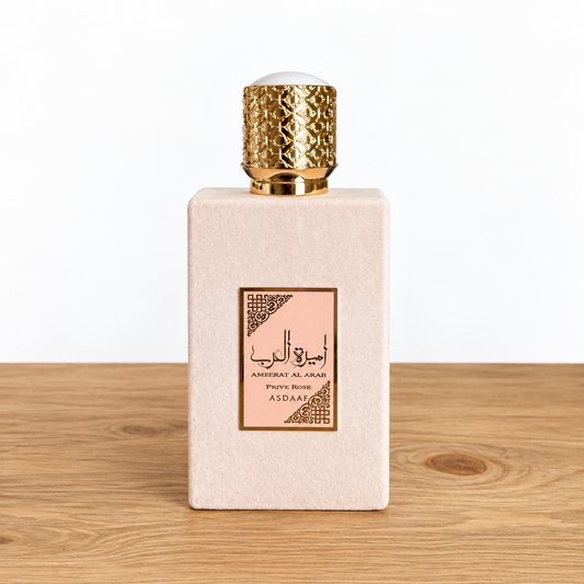 Prive Rose fragrance bottle; decants sold separately